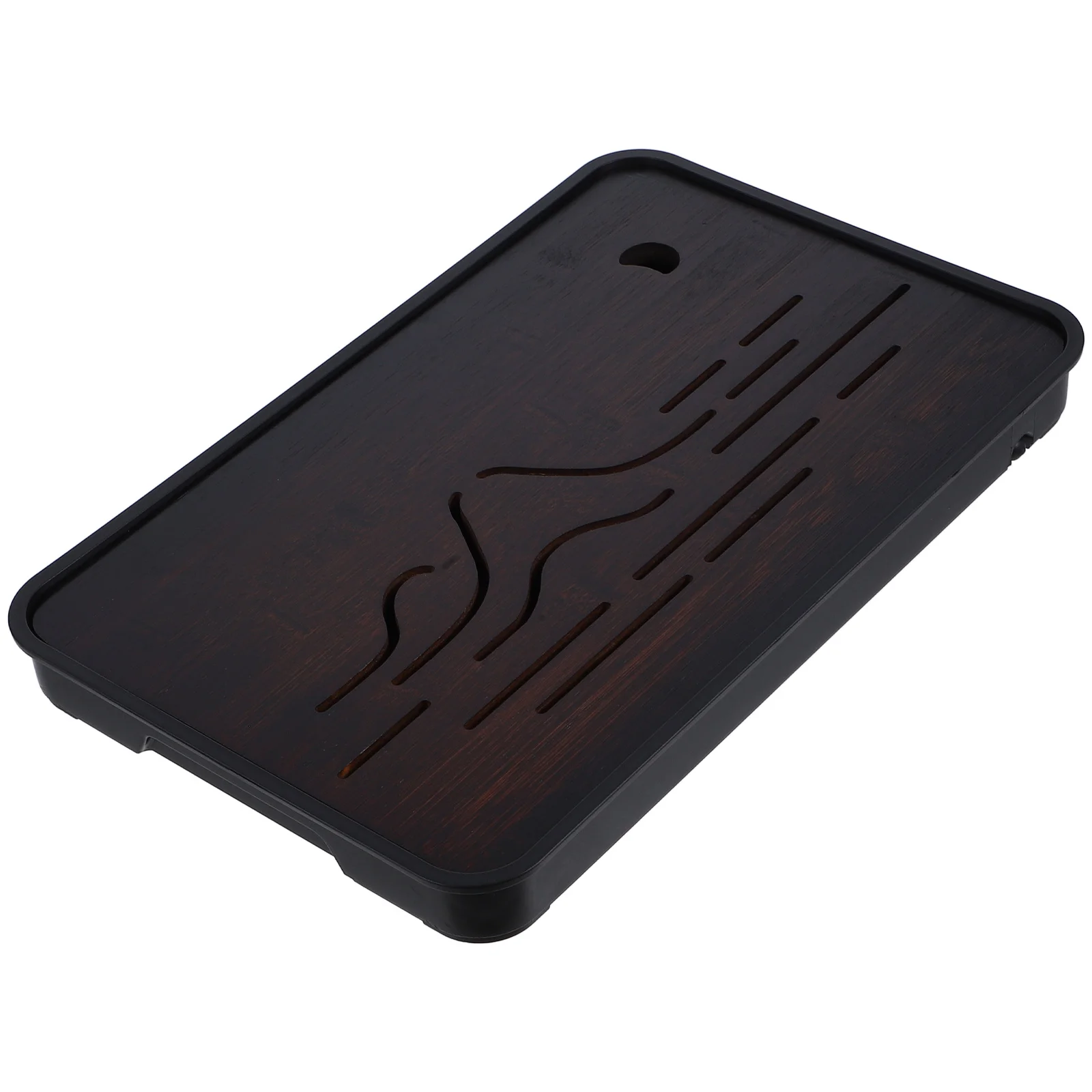 

1pc Japanese Tea Serving Black for Hotel Bamboo Tea Home Bamboo Snack Tray Serving Table Cup Storage Tray Food Storage