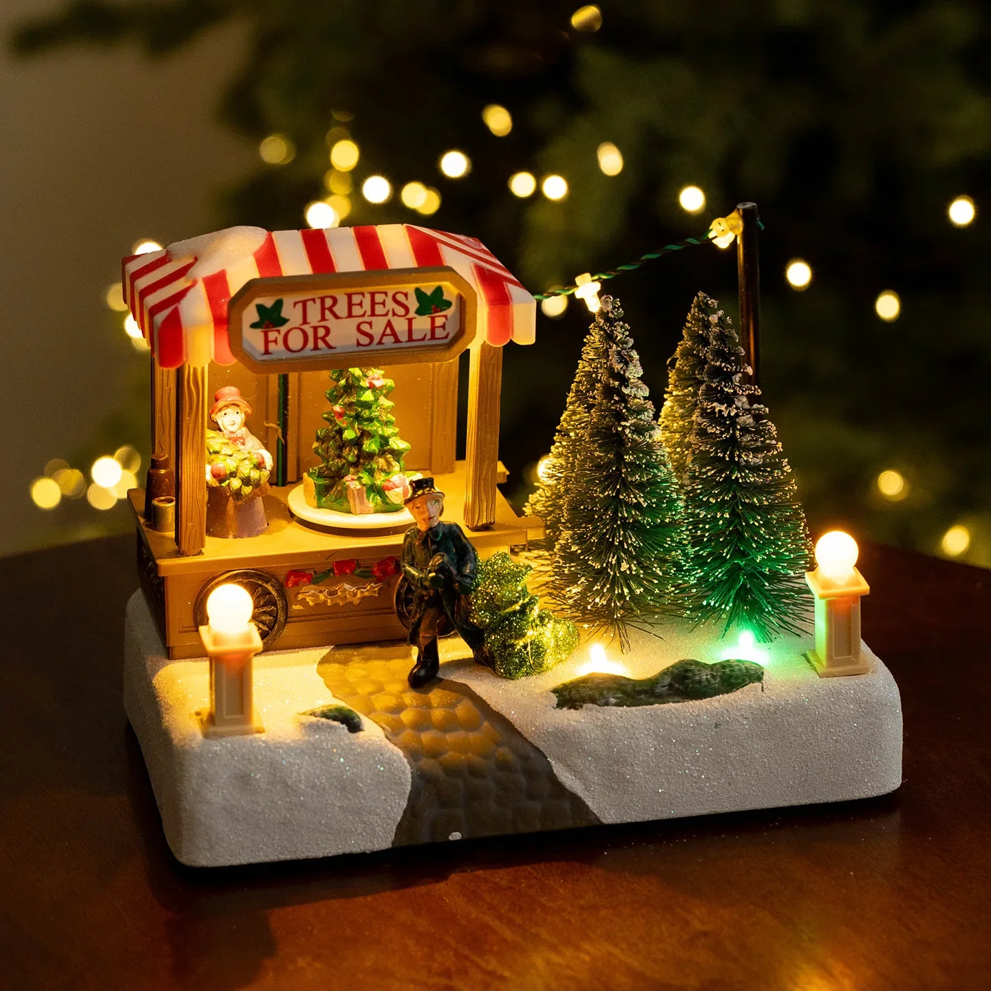 Creative Atmosphere Glowing Rotating House Decorations Home Tabletop Decorations Handicrafts Christmas Unique Gifts