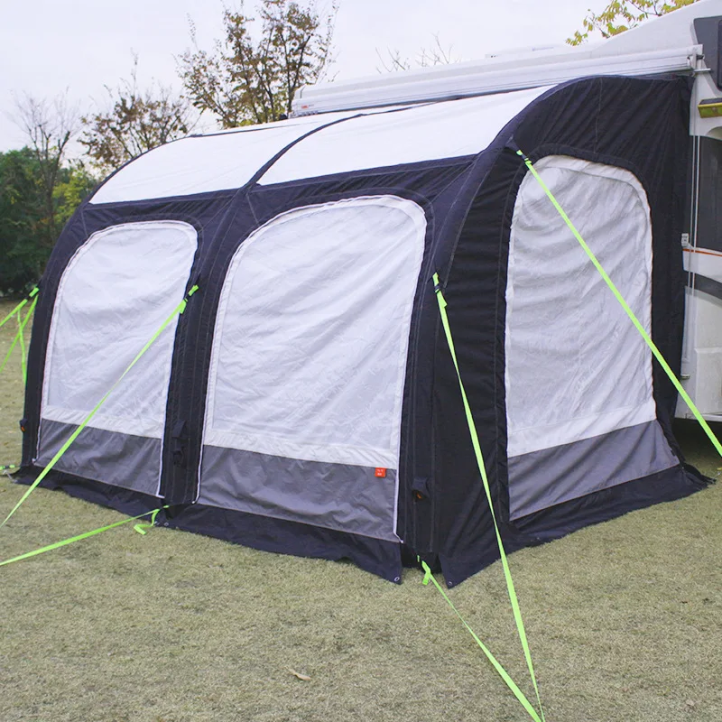 Trailing RV tent with external awning and sunshade outdoor camping rainproof thickening quick-opening inflatable tent