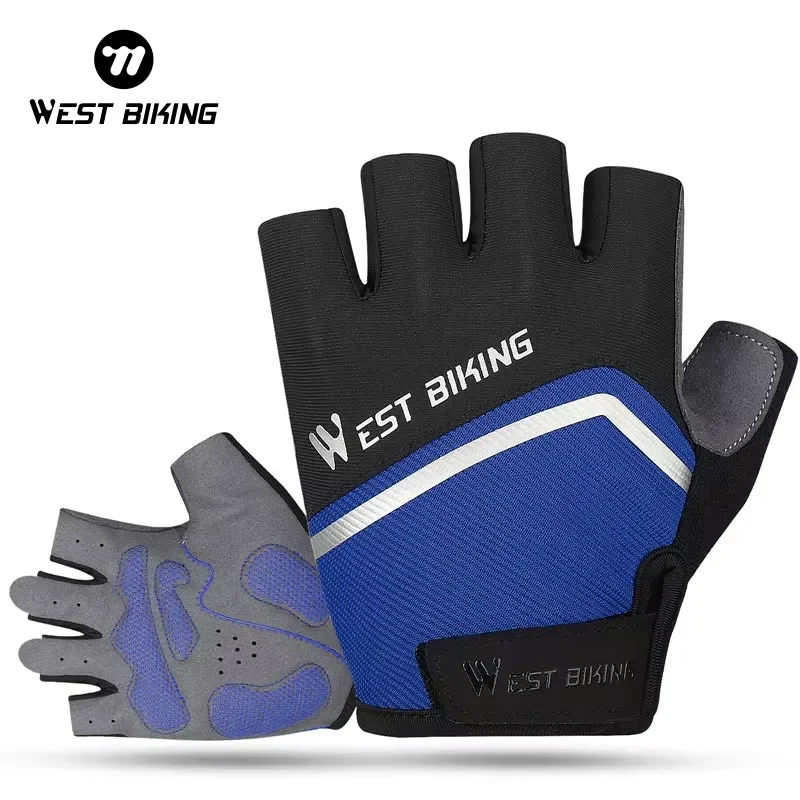 WEST BIKING Half Finger Cycling Gloves Anti Slip Motorcycle MTB Road Bike Gloves Men Women Running Sport Fitness Bicycle Gloves