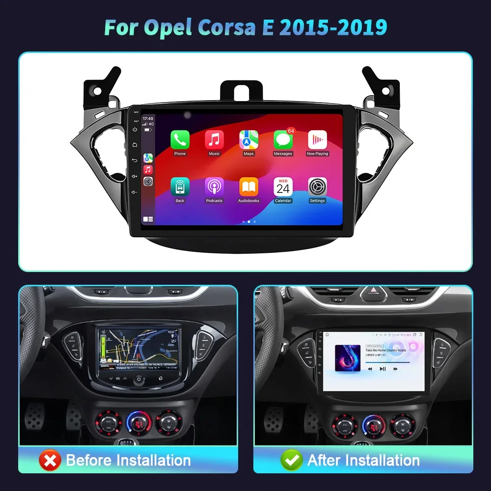 Android For Opel Corsa E 2015-2019 Touch Screen Autoradio Stereo Car Radio Video Player Navigation Multimedia Wireless Carplay