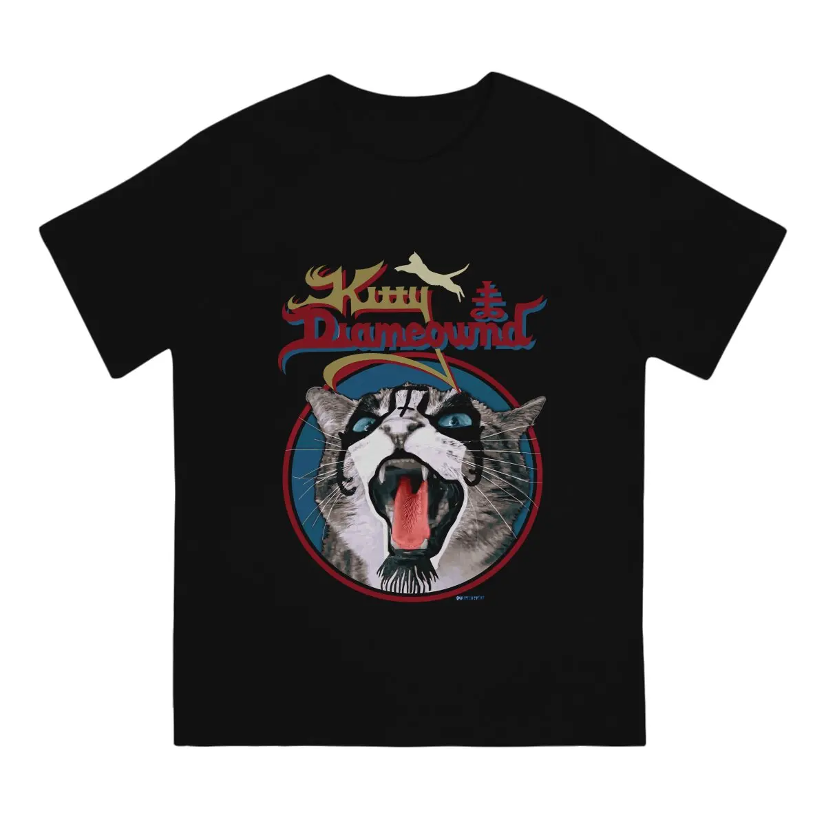 Heavy Mental Music Cats Meme Kitty Diameownd Tshirt Graphic Men Polyester Tops Vintage Grunge Summer Clothing Harajuku T Shirt