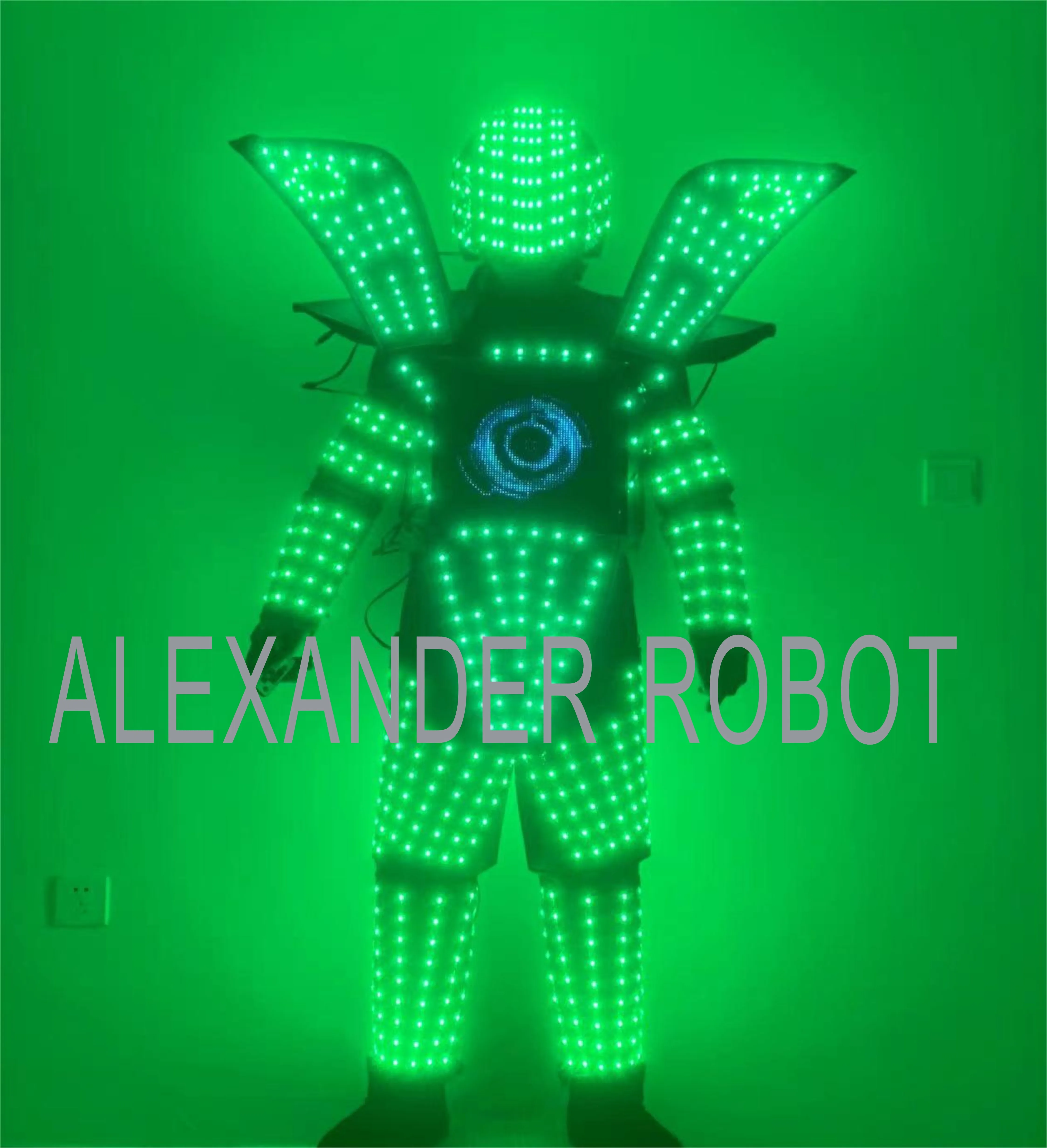 LED Robot Costume led Clothes Stilts Walker Costume LED Suit Costume Helmet Laser Gloves