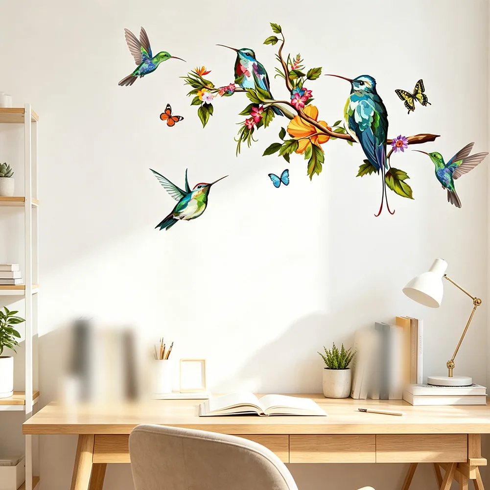 Indoor Wall Stickers Featuring Butterfly and Branch Illustration for Living Room Bedroom and Hallway Decoration