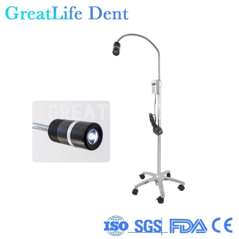 

GreatLife Dent 12w JD1200L Dental High Brightness Adjustab Mobile Stand Led Examination Floor Standing Led Lamp Light Dental