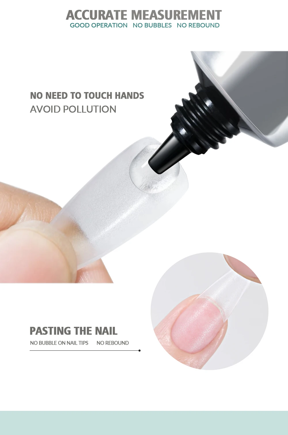NAILPOP Soft Nail Tips Gel Soak Off Gel-Kleber zum schnellen Einfügen, gefälschte Spitzen und Strasssteine, UV-Gelee-Nagellack, Nail-Art-Werkzeuge, 20 g – Detail 7