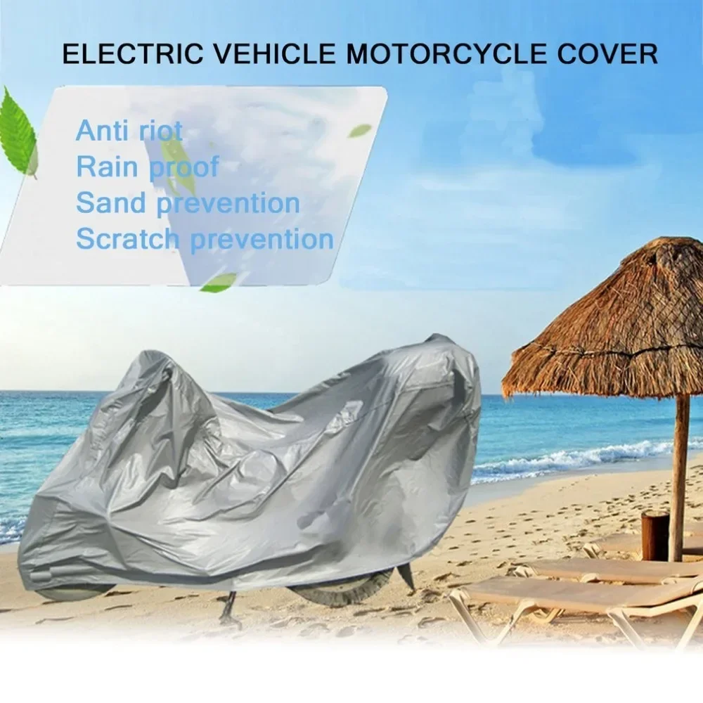 Universal Motorcycle Cover Black Waterproof Weatherproof Polyester Rain Dust Sun Block Protector Motorcycle Cover