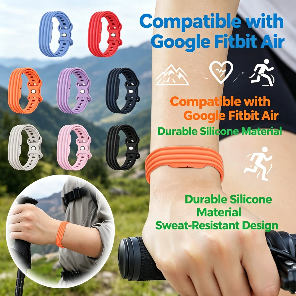 Adjustable Buckle Replacement Straps For Google for Fitbit Air Waterproof & Sweatproof Multi-Purpose for Fitness Hiking Running
