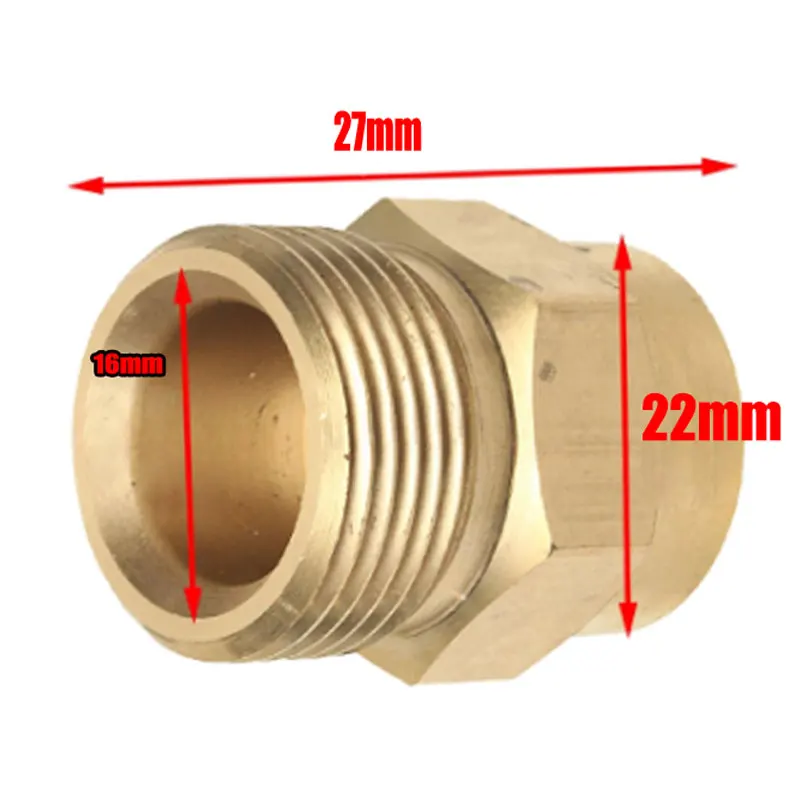 Practical Male Adaptor 22x12x29mm Brass For High Pressure Water Tools Internal And External Thread 1/4\\\\\\\