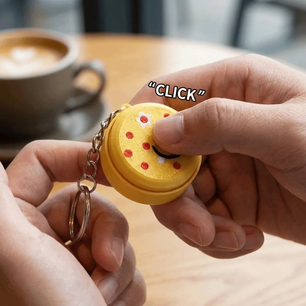Fun 3D Printing Fidget Lightweight Compact Size Click Press Smooth Surface Portable Keychain Pendant Busy Work