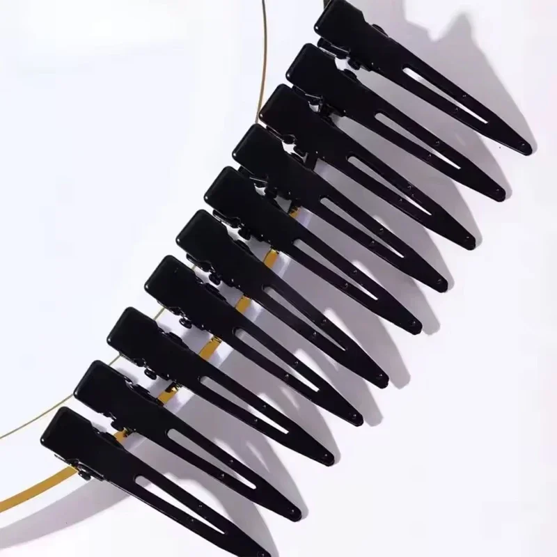 10 Stück Schwarze Entenschnabel-Haarklammern Rutschfeste Alligator-Haarklammern Friseur-Salon-Styling Haarfärbe-Zubehör – Detail 5