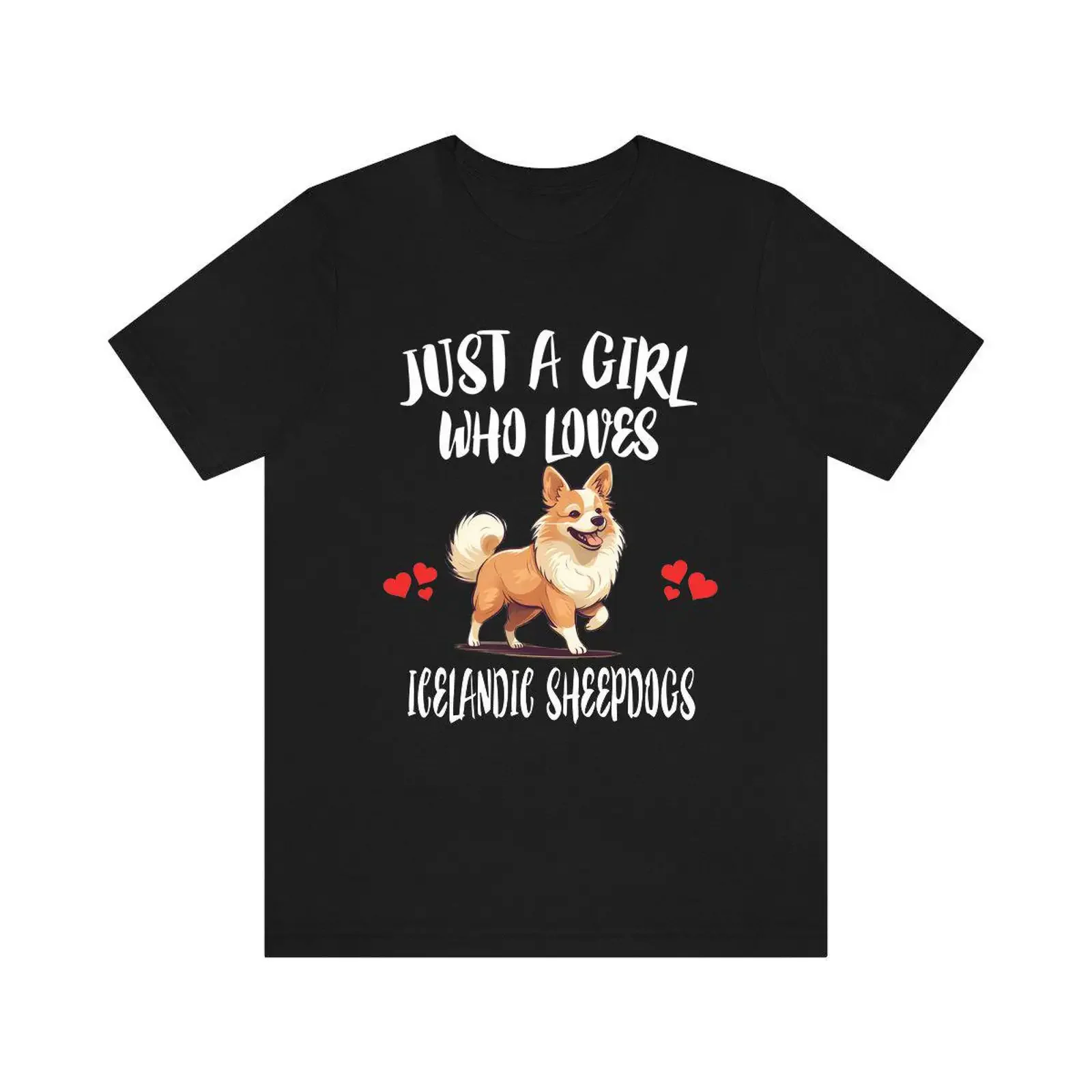 Just A Girl Who Loves Icelandic Sheepdogs T Shirt Dog Lover Sheepdog vintage Washed Comfortable designer clothes