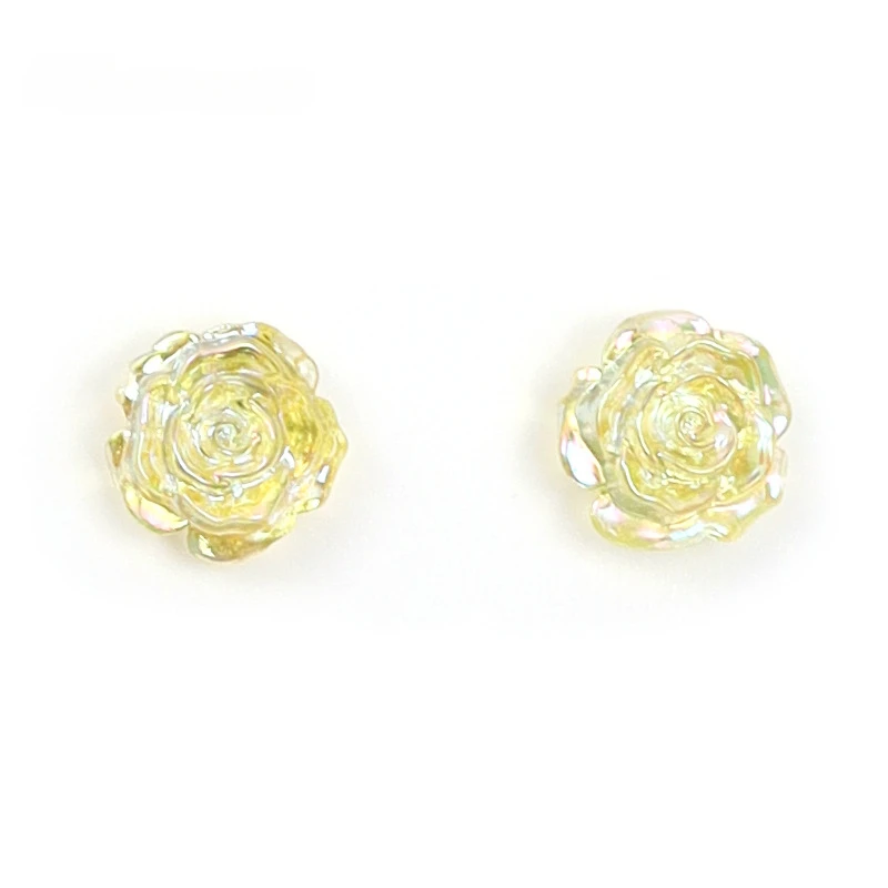 Korean Fashion Rose Flower Resin Rose Earrings New Korean Women\'s Imitation Crystal Earrings wholesale Women\'s Jewelry