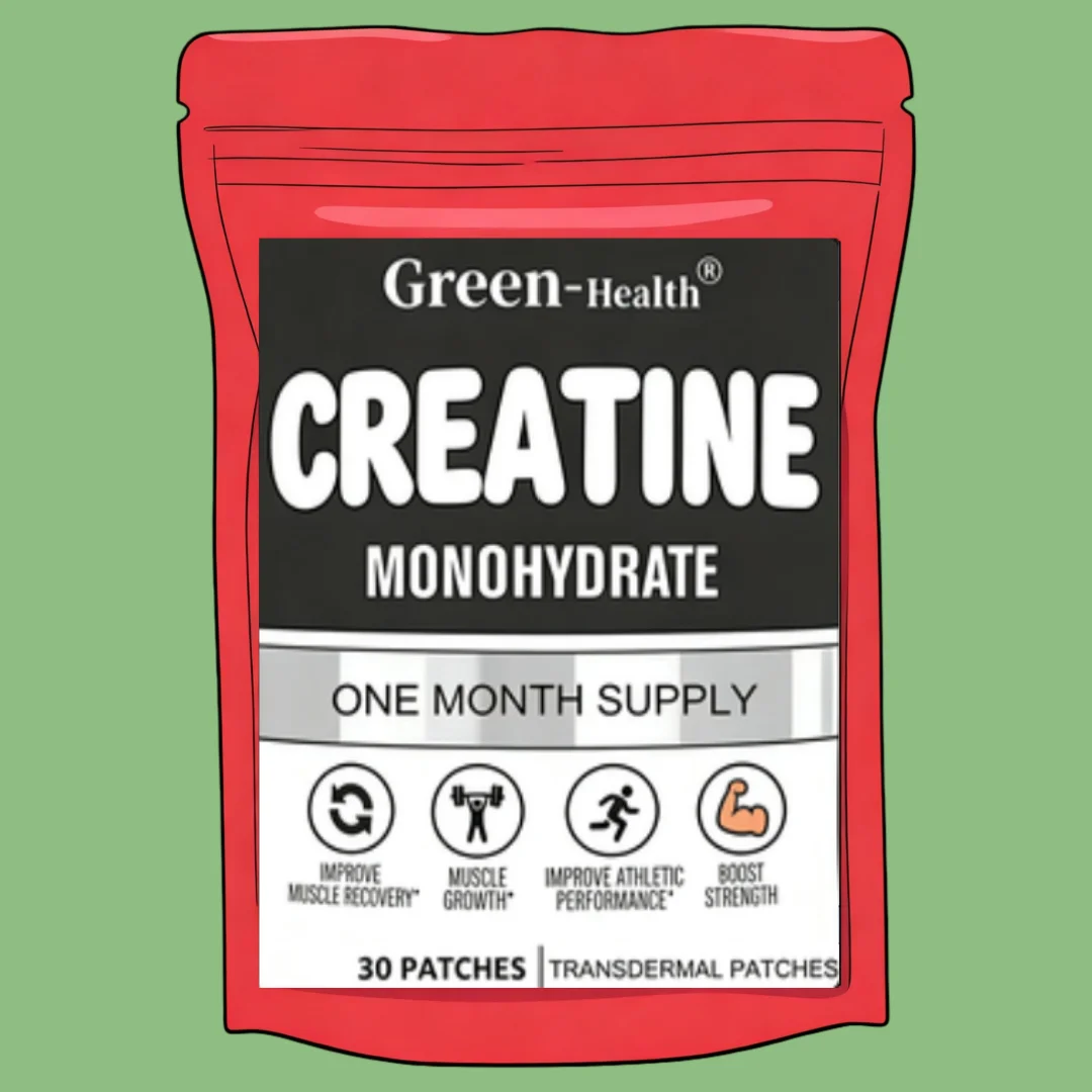 Creatine Monohydrate Transdermal Patches - Muscle Growth Strength Increase Energy Output Enhancer 30 Patches