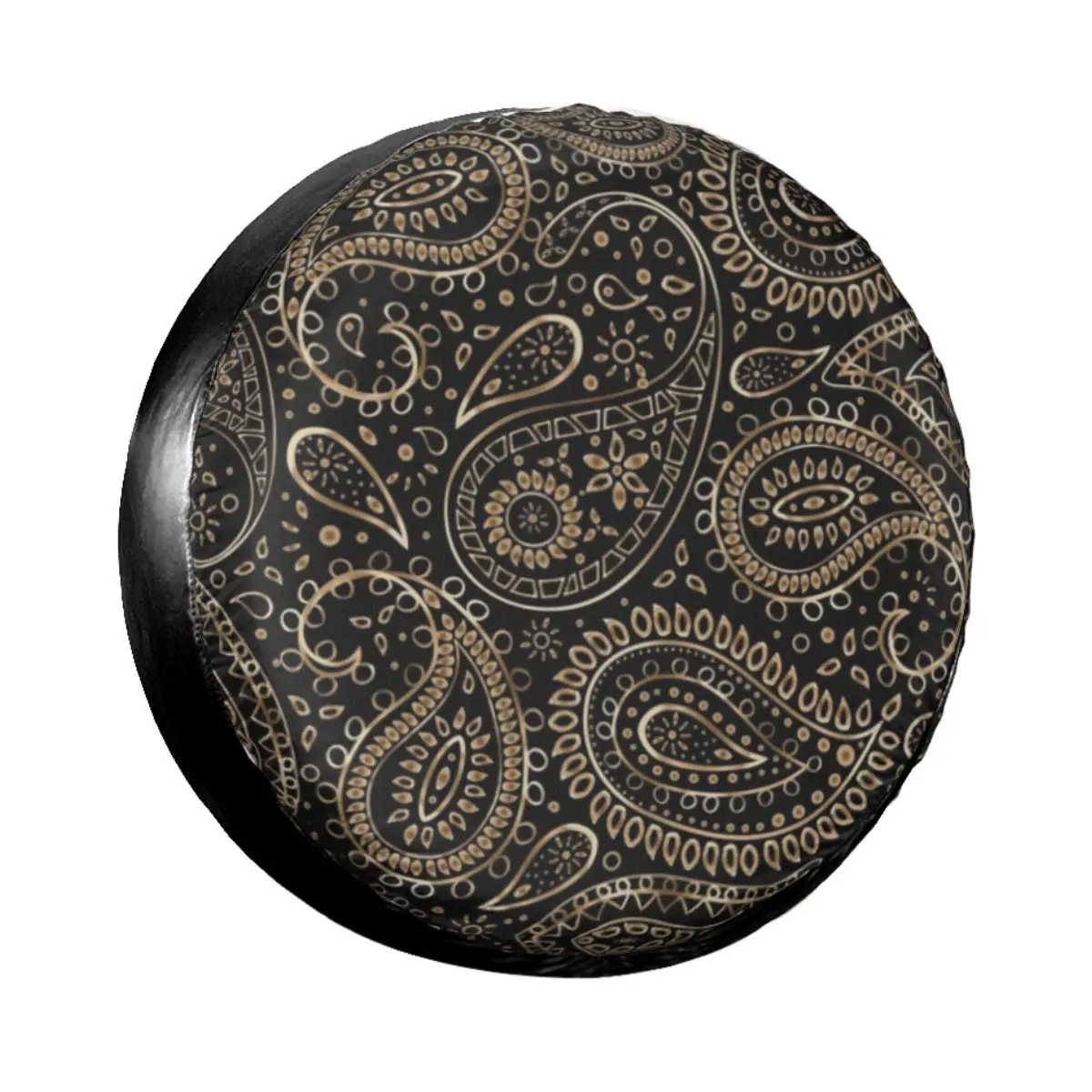 Gold Bohemian Art Paisley Gradient Beige And Brown Spare Wheel Tire Cover Case Bag Pouch for Jeep Hummer Vehicle Accessories