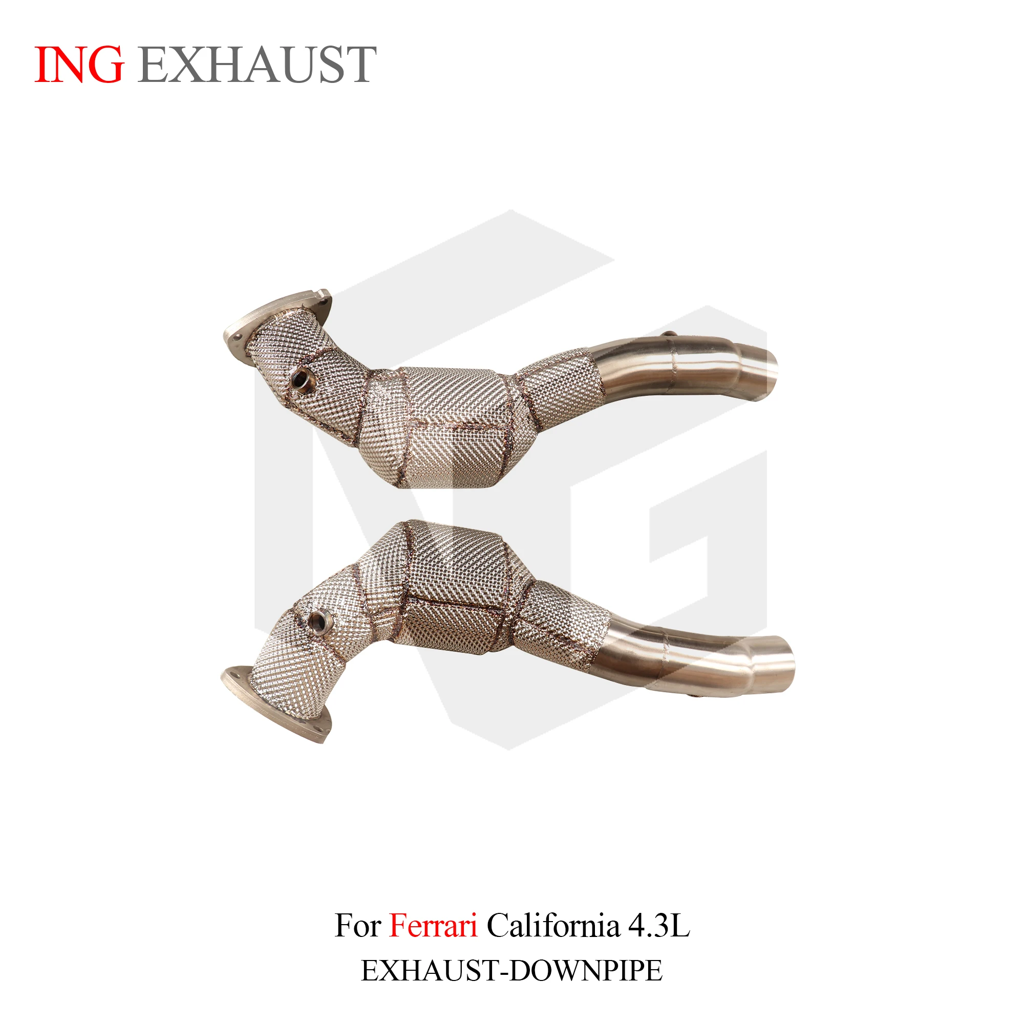 ING SS304 الحفاز النازل baseus لفيراري كاليفورنيا 4.3L رأس المحرك فوهة عزلات الحرارة تخصيص نظام العادم #3