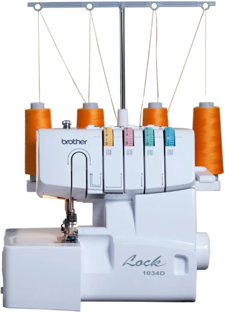 Serger, 1034D, Heavy-DutyMetal Frame Overlock Machine,1,300 Stitches Per Minute, Removeable Trim Trap, 3 Included Accessory Feet