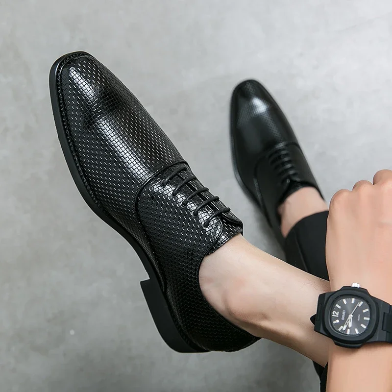luxury Brand Oxford Dress Men\'s Business Shoe Fashion Designer Handmade Wedding Formal Genuine Leather Original Best Men Shoes