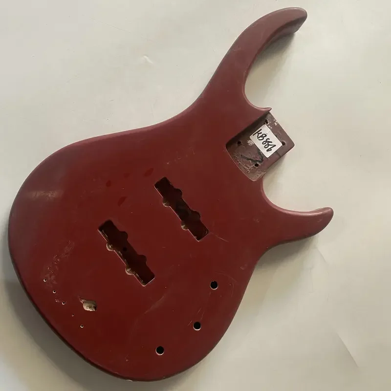 

KB886 правый винно-красный цвет, твердая древесина, джазовый электрический бас, незавершенный корпус JB Bass для DIY повреждений поверхности и грязи