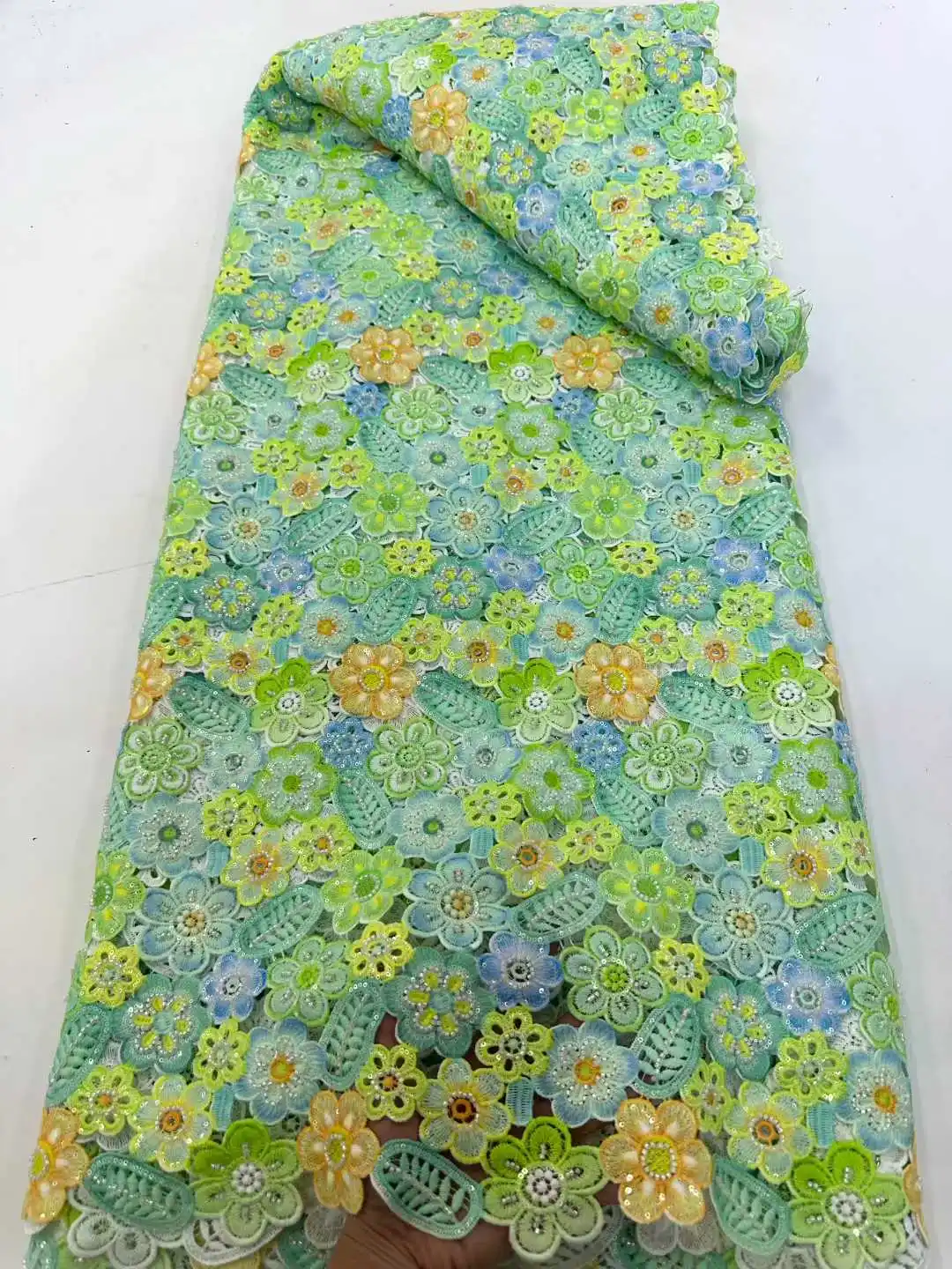 

Luxury African Beads Guipure Lace Fabric 2026 High Quality Nigerian Guipure Cord Lace for Sewing Women Wedding Party Dress