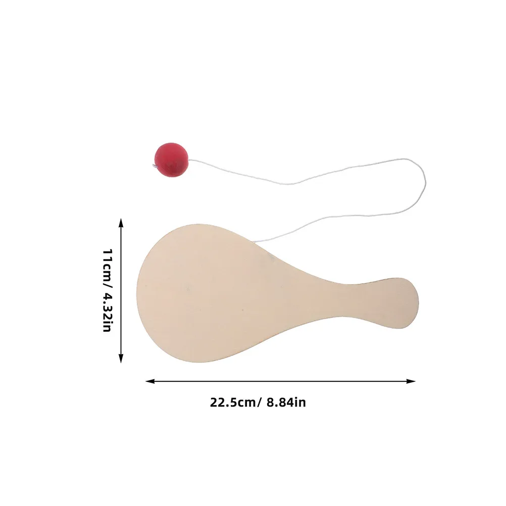 10Pcs DIY Wood Paddle Ball Kit Unpainted Smooth Craft Paddles for Children Creative Graffiti Games Hand Eye Coordination