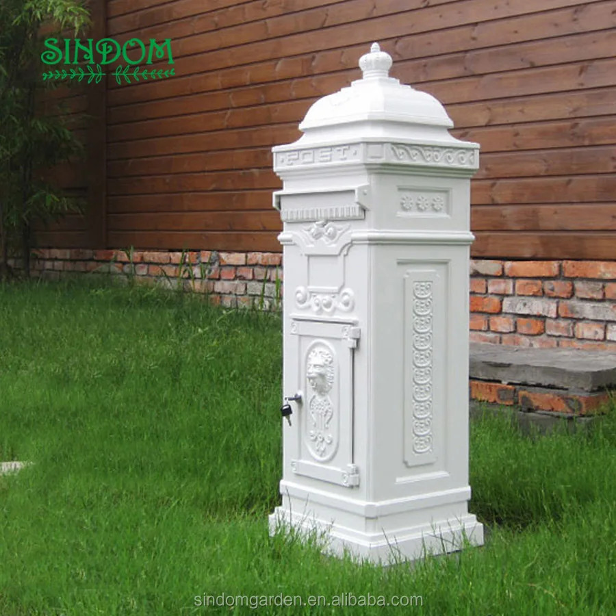 Traditiona Post Mailbox Hot Sale Cast Aluminum High Quality Standing Garden Weatherproof Antique