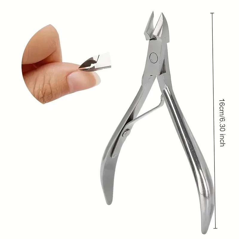 1 tagliaunghie in acciaio inossidabile per unghie spesse e incarnite, strumento di rifinitura di precisione, strumento per pedicure e manicure per salone e casa