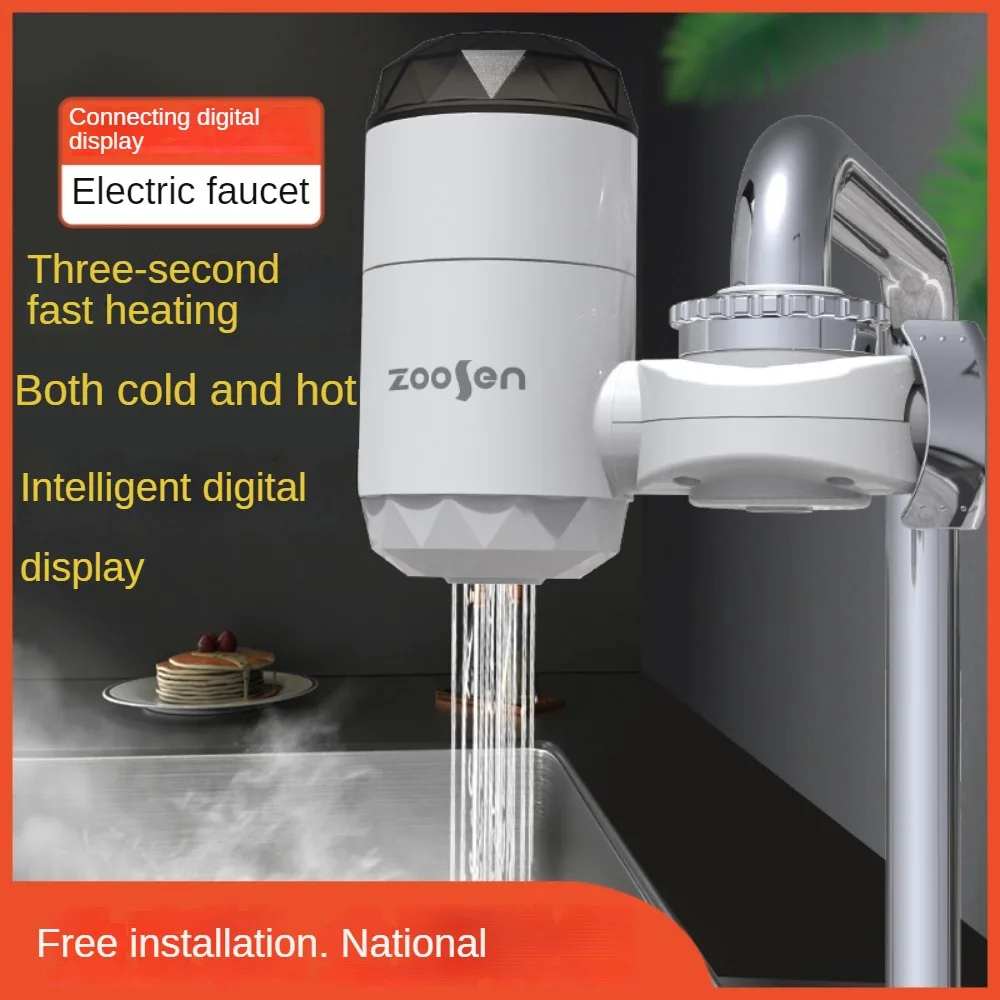 Stainless Hot Water Heater Faucet 3 Seconds Quick Heating Tap Instant Safe Tankless Water Heater Faucet with LED Digital Display