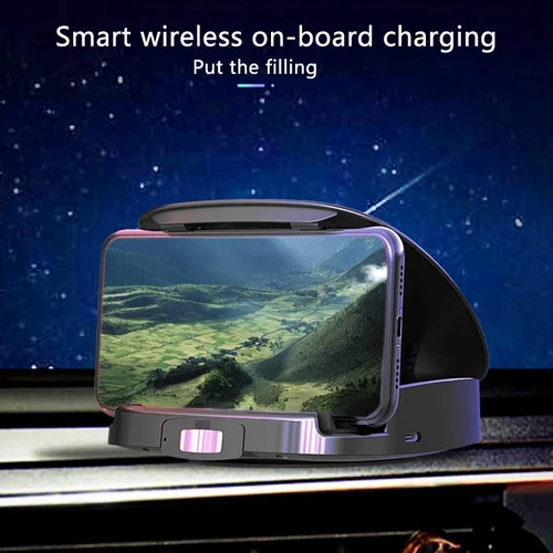 Imagen 2 del producto Cargador inalámbrico para coche de 15W, soporte para teléfono móvil con sensor infrarrojo automático, con ventilador de refrigeración y ergonomía