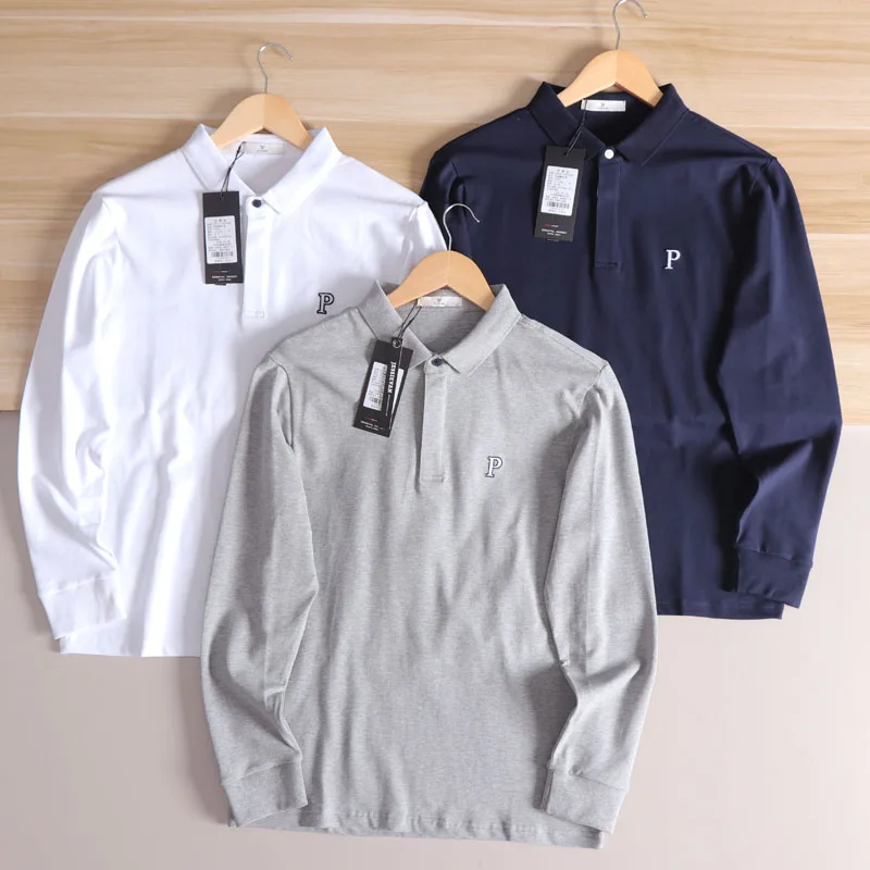 

Color Blo Long Sve Men's irt Premium Cotton Blend Breathable Comfortable Spandex Casual Sle Autumn Faion