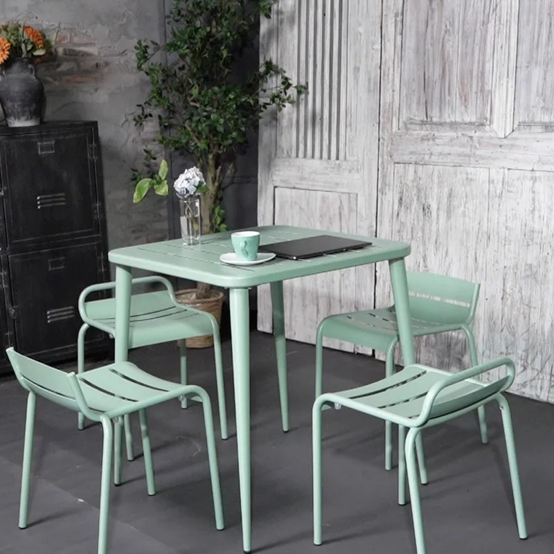 Outdoor table and chair combination bar cafe milk tea shop supermarket entrance lounge area to negotiate tables and chairs outsi