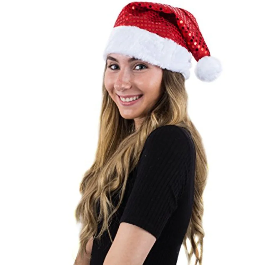 قبعات حفلات مضحكة قبعة سانتا مع تصميم ترتر أحمر للاحتفالات في العطلات، نمط قبعة شجرة عيد الميلاد مثالي للمناسبات الاحتفالية