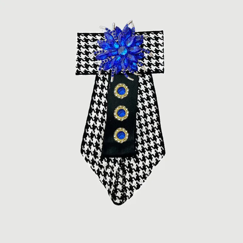 Men Women's BowTies Houndstooth Ribbon Rhinestone Ties British Korean Fashion Shirts Accessories College Style Collar Flowers