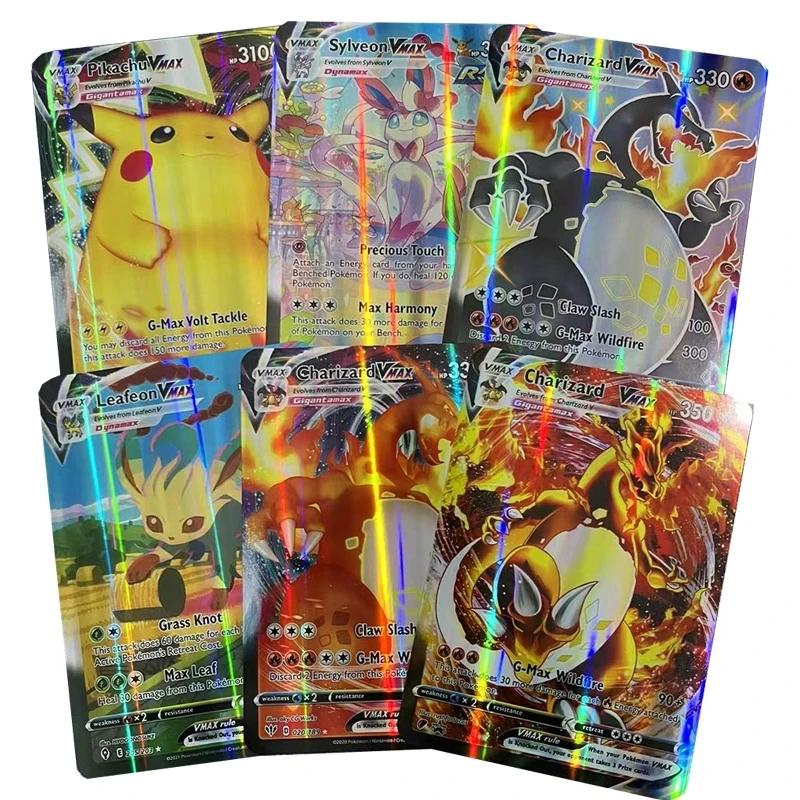 15/30pcs Pokemon Cards Shining Vmax Vstar GX Big Size Pokemon Collection Battle Trainer Card Children kids Toys Christmars Gifts