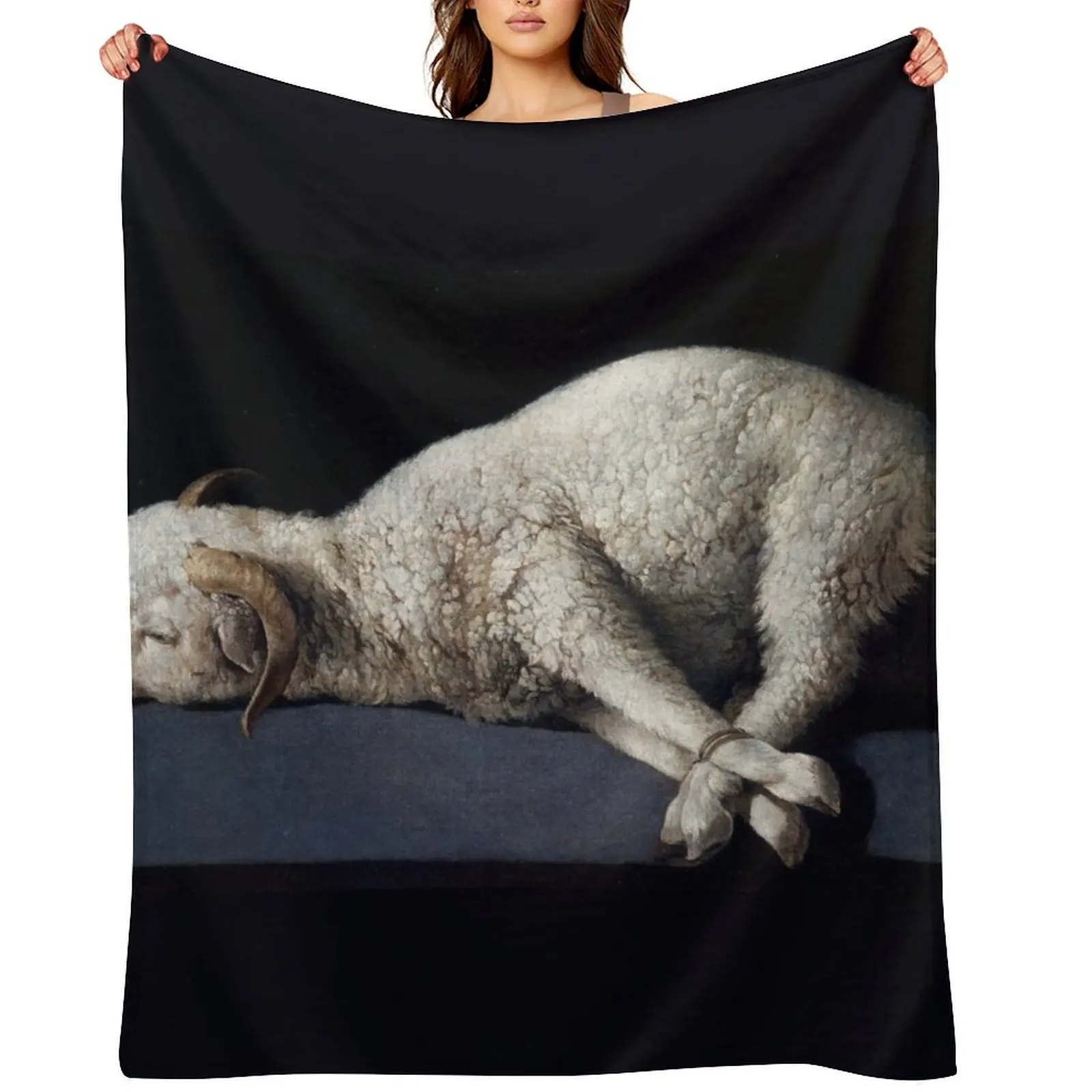 

Agnus Dei Painting by Francisco de Zurbarn Throw Blanket Vintage for winter Shaggy Comforter Blankets