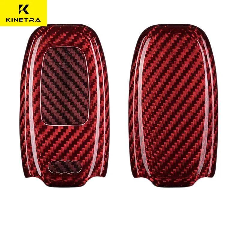 

For Audi A4, A5, A6L, Q5, Q7, S6, A7, A8L Carbon Fiber Car Smart Key Fob Case Protective Hard Shell Cover