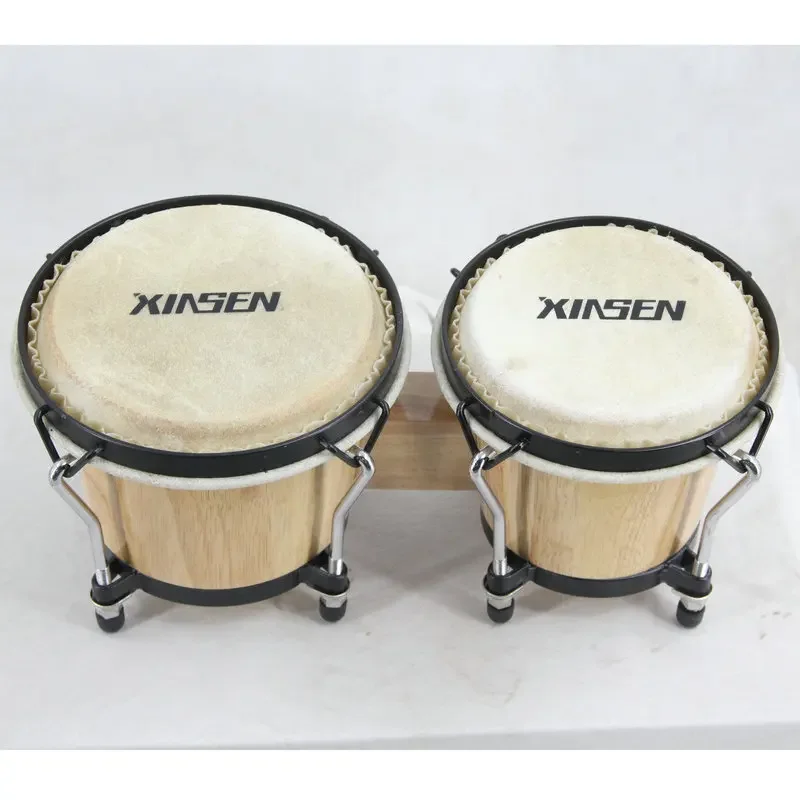 Solid Wood Cowhide Siamese Drums Bongo Drums Children\'s Percussion Instruments Orff Instruments