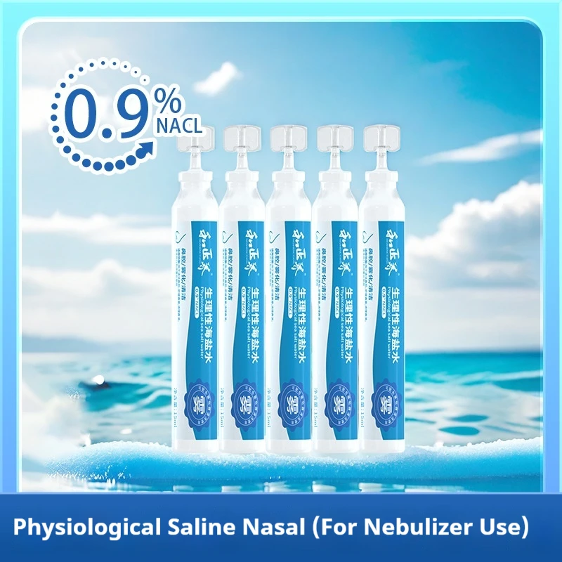 AiQUE 5/10pcs 0.9% Physiological Saline 15ml for Medical Nebulization Tattoo Cleaning Facial Wound Steaming Nasal And Eye Wash