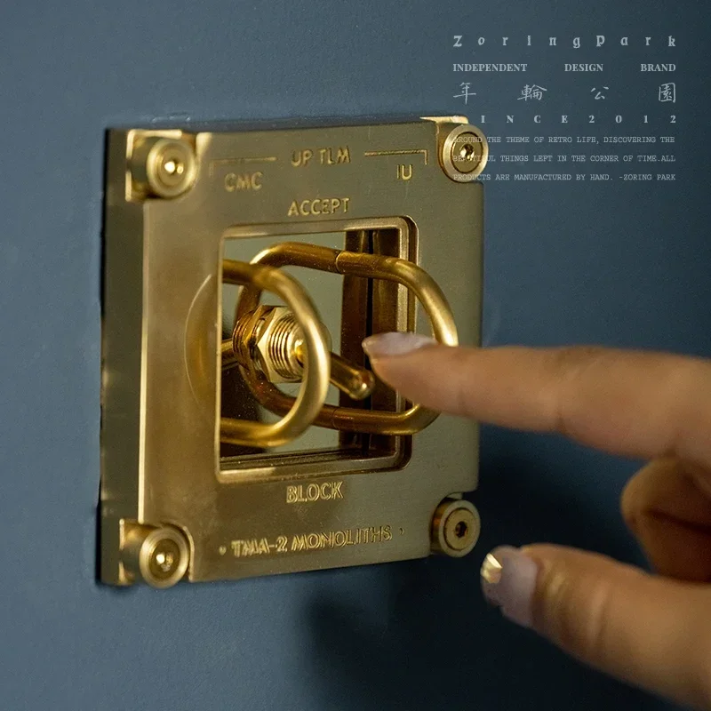 GOOD2026 Type 86 Concealed Homestay Switch Living Room Bedroom Panel Dial Brass Retro