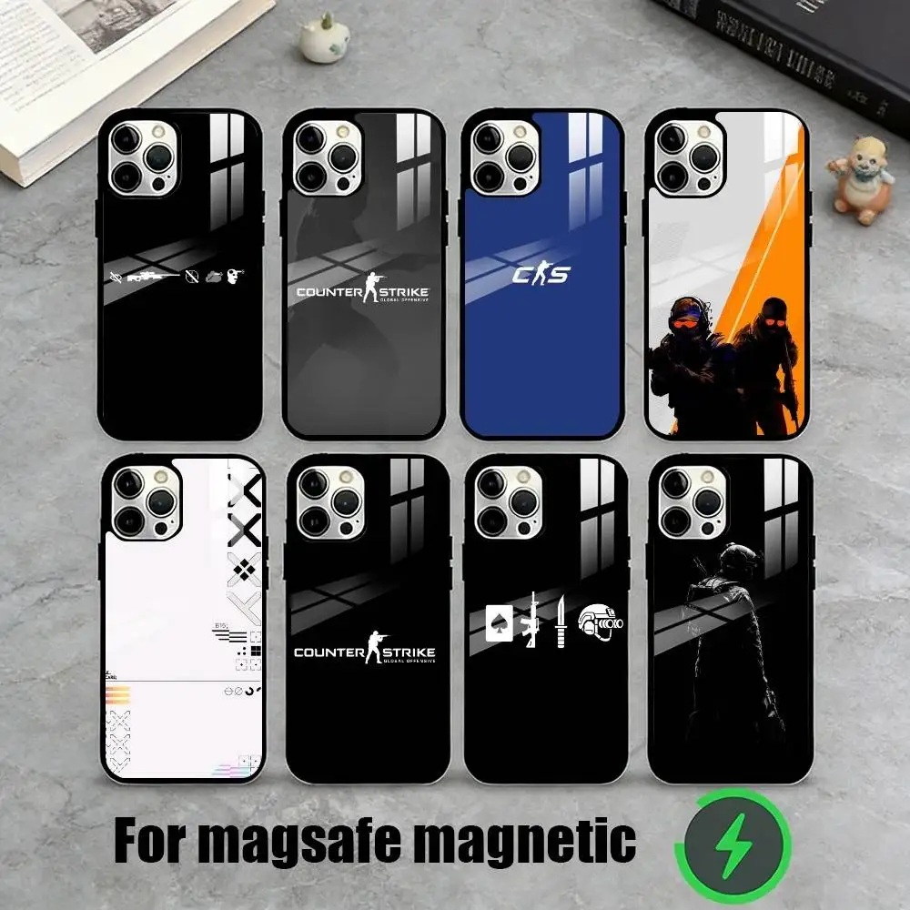 

C-CS2 Game Logo Graphic Phone Case For iPhone17,16,15,14,13,12,11 Plus,Pro Magnetic For Magsafe Wireless Charging