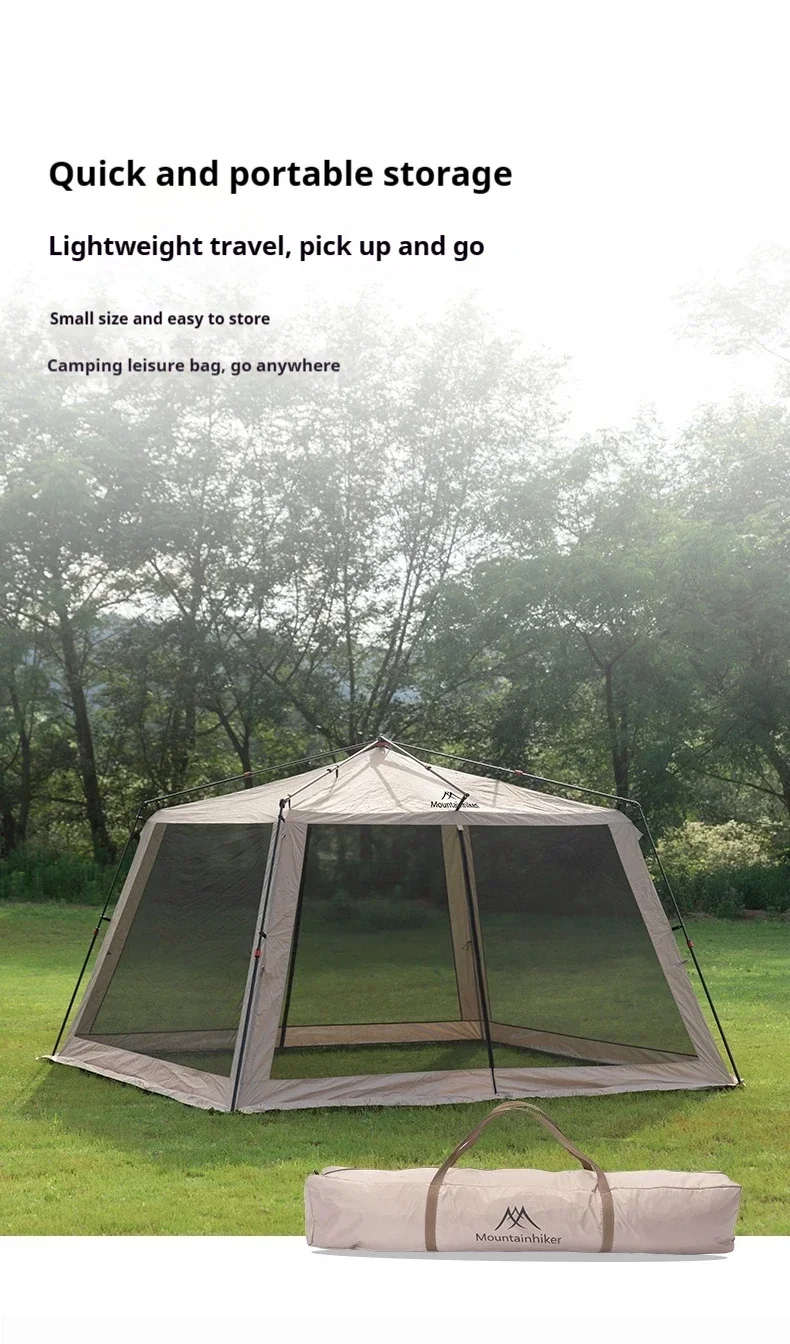 MOUNTAINHIKER 6-15 P Outdoor Camping Moskitonetz Automatisches Zelt Wasserdicht Silber Kleber Anti-Ultraviolett Strand Picknick Markise – Detail 7