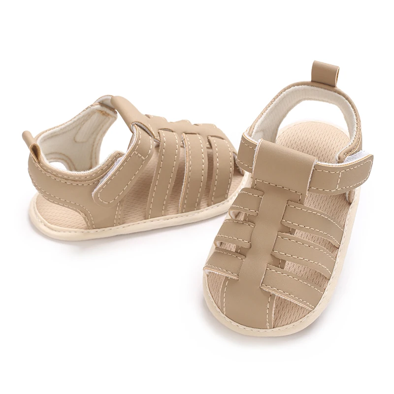 Summer Men's Baby Shoes Breathable Toe Cap Soft Soled Sandals Suitable For 0-18M Baby Walking Shoes