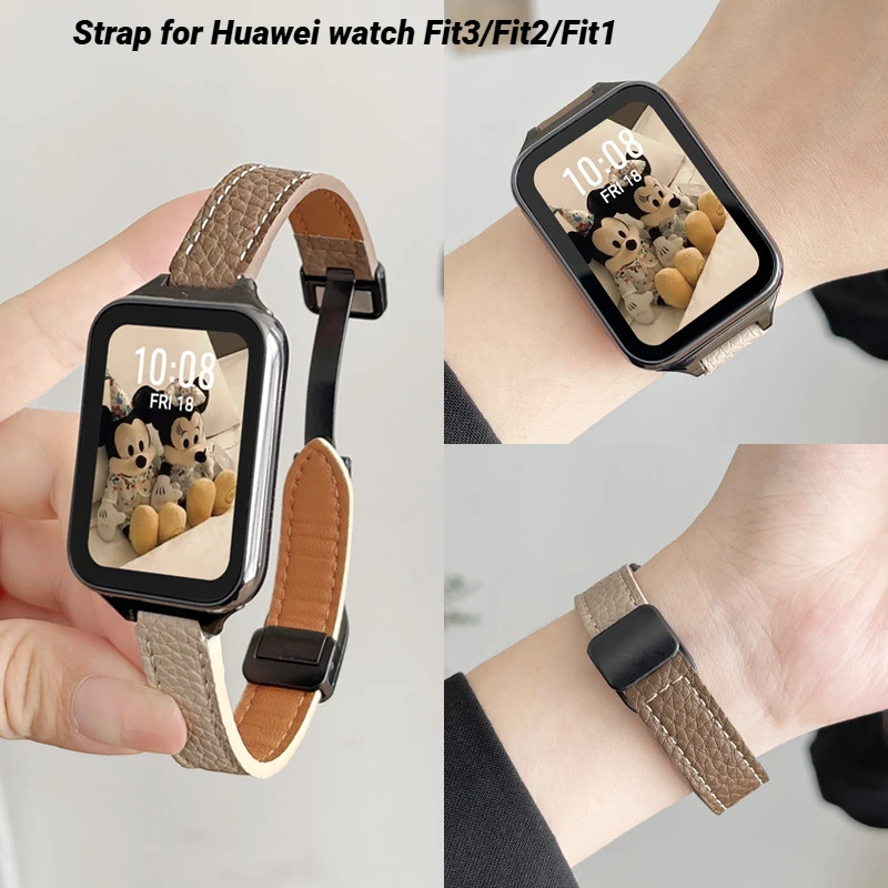 

Leather Strap For Huawei Watch Fit3 Correa Bracelet Sport Watchband For Huawei Watch Fit2/1 Woman Wristband Magnetic Belt