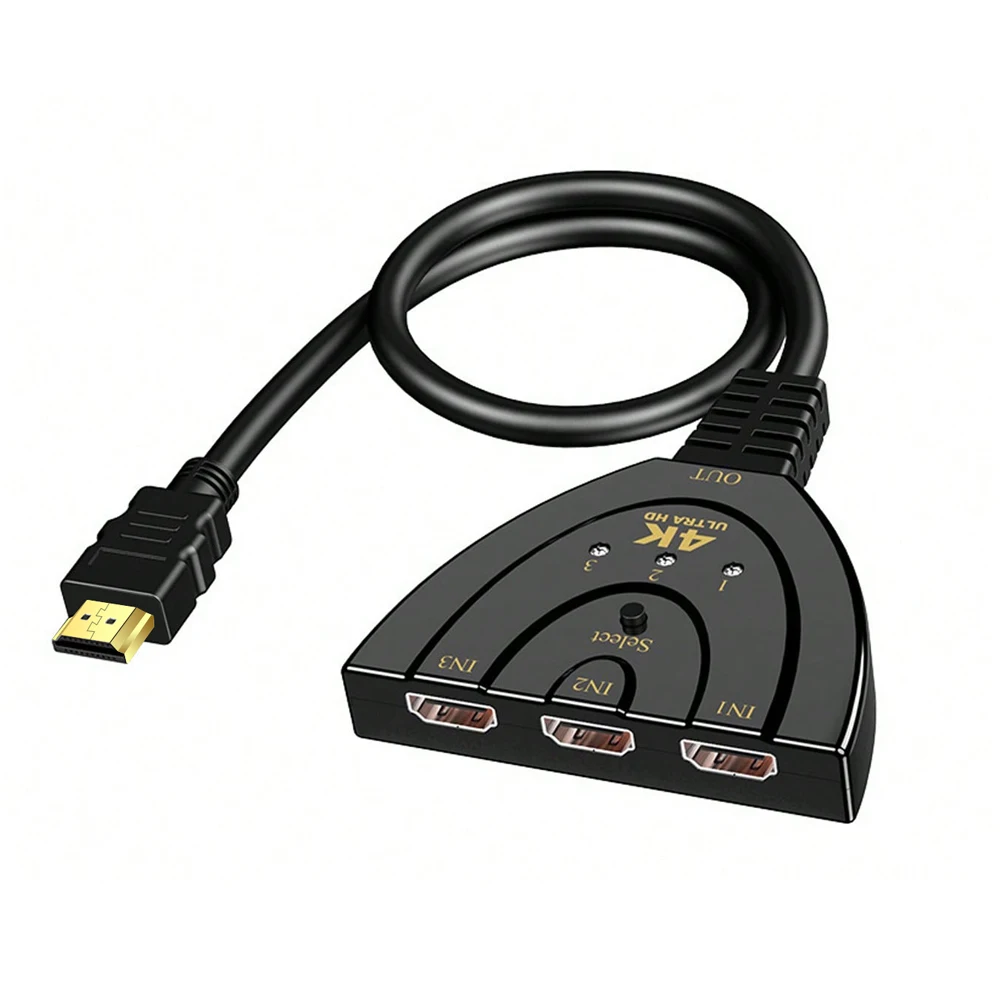 Hdmi-compatível switch kvm divisor 3d 3 entrada 1 saída mini 3 portas video switcher hub 1080p para