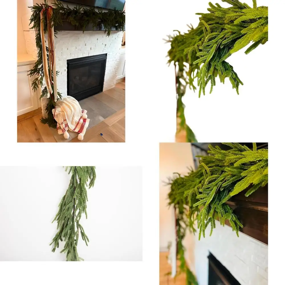 

Artificial Lush Christmas Greenery Norfolk Pine Garland for Holiday Decor, 12ft Long