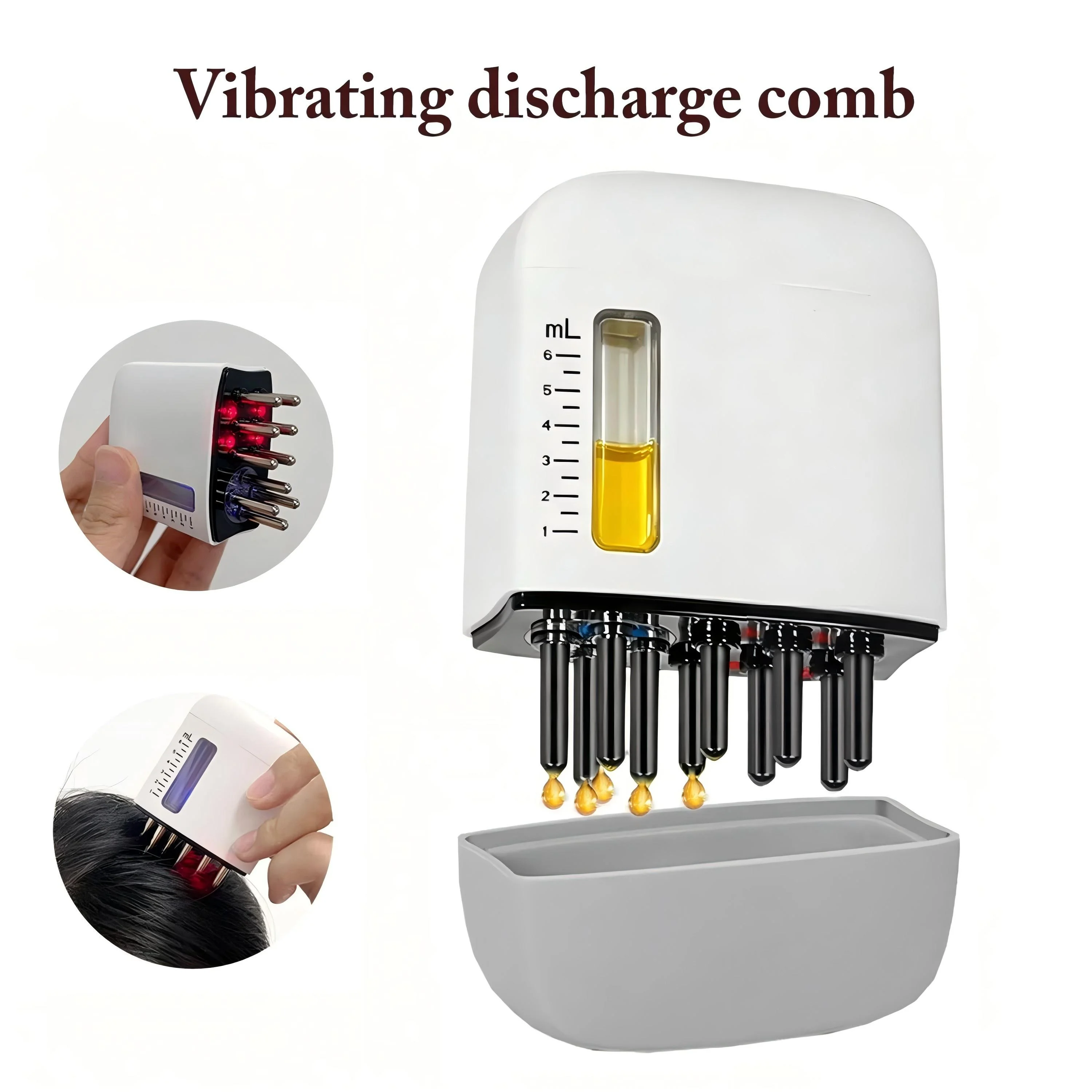 Electric Scalp Massager Red Light Vibration Massager Waterproof Portable Essential Oil Infusion Comb Hair Growth Scalp Care Tool