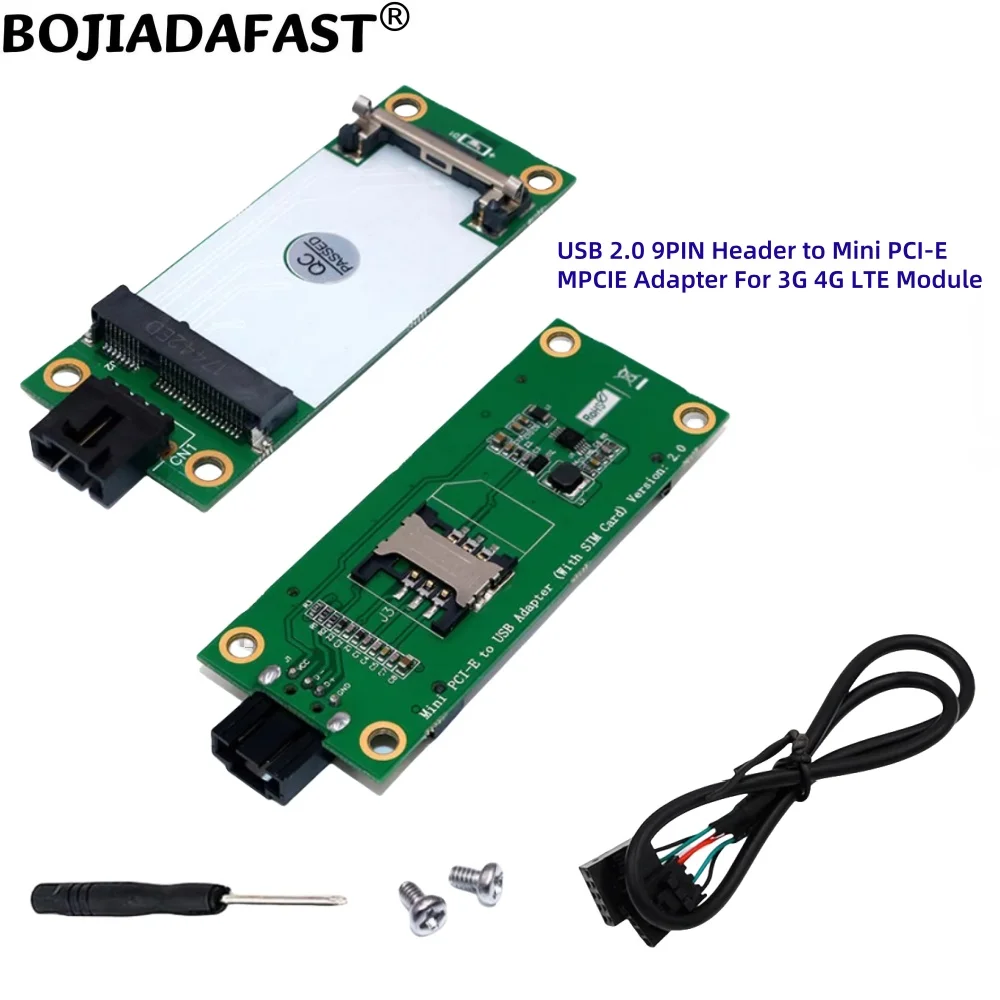 

USB 2.0 9-контактный разъем к беспроводному адаптеру Mini PCI-E MPCIe 1 держатель SIM-карты для модуля модема 3G 4G LTE