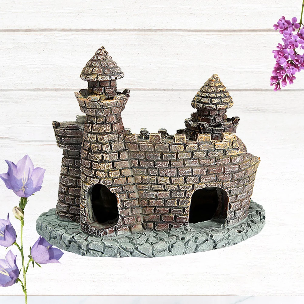 

Creative Vintage Castle Resin Decorations Safe Durable Scenery Shelter For Fish Tank Ornament Aquarium Landscaping Aquarium