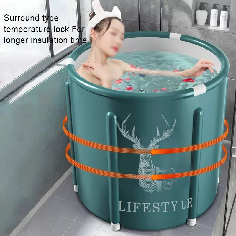 Cloth Folding Bath Bucket Children Adult Bathtub six layers of Sandwiched Cotton Ice tub Hot tub Thickening Non-inflatable Tub
