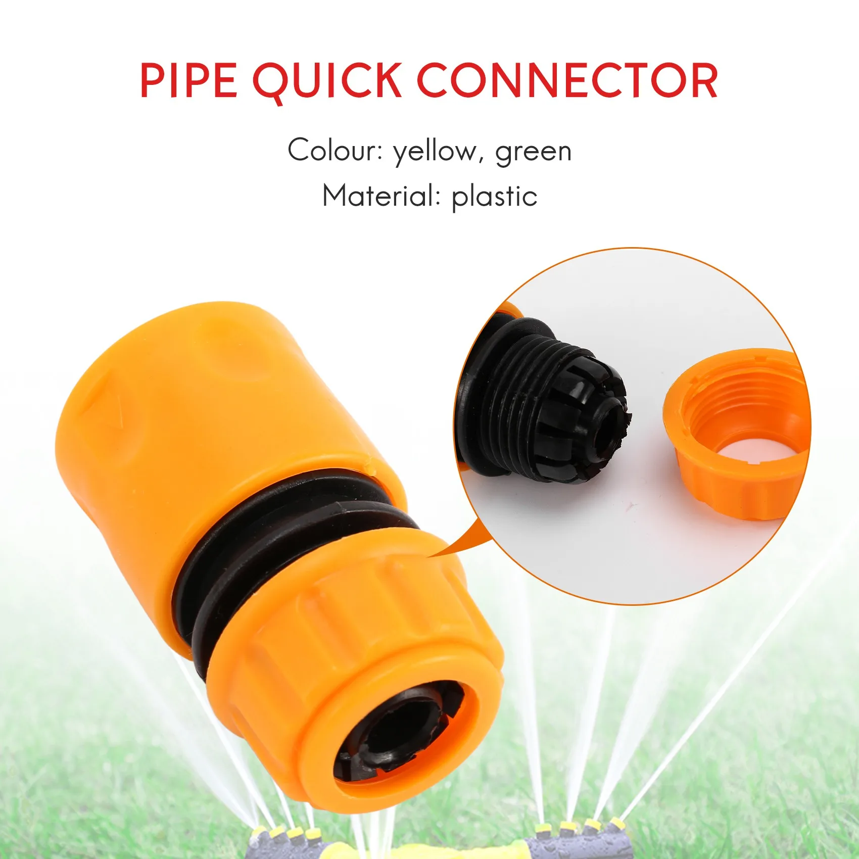 HOT 5 pezzi connettori per tubi flessibili doppi maschio da giardino 10 pezzi connettori rapidi per raccordo per tubi flessibili connettore per rubinetto in plastica da 1/2 pollice